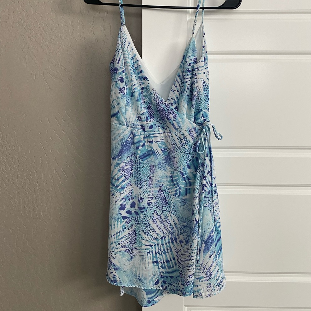 Blue Fish | Pink Lily Blue Tie Dress